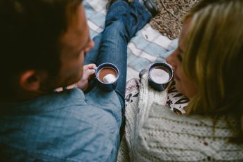 Couple drinking cofee. Learn more about quitting tobacco.