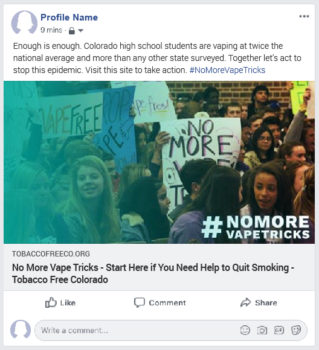 Students in Colorado rally against vaping. Learn more about vaping and the risks.