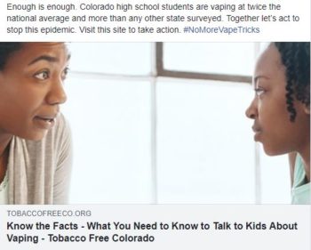 Talking to youth about vape info sheet. Learn more about vaping and the risks.