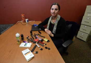 Colorado adult looks at the different kinds of vape devices confiscated in Boulder schools. Learn more about vaping and tobacco use in Colorado.