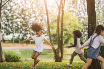 Children playing outdoors. Learn more about tobacco prevention in Colorado.