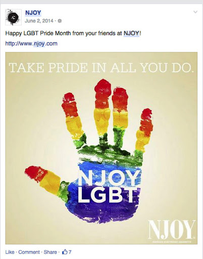 Stylized illustration of a hand in rainbow pride colors with 